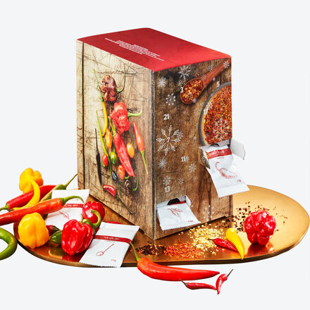 Image du produit pour 'Calendrier de l'Avent Piment - 24 varits, de doux  trs fort, 131 g'