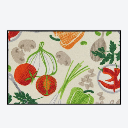 Image du produit pour 'Ce tapis de sol spcial cuisine et entre aux motifs exclusifs de lgumes protge sols et articulations'