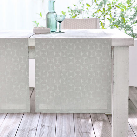 Image du produit pour 'Chemin de table Jacquard 50 x 140 cm - Antitaches, entretien facile, lavage 60 C - Gris'