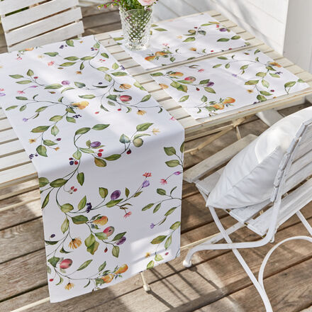 Image du produit pour 'Chemin de table lavable au motif feuilles, avec protection des fibres, 50/150 cm'