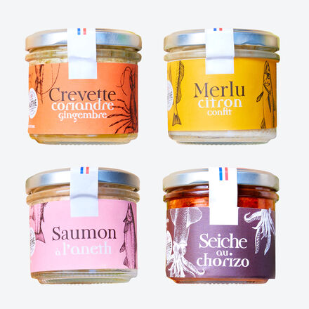 Image du produit pour 'Coffret de 4 crmes franaises de poisson – 4 x 90 g'