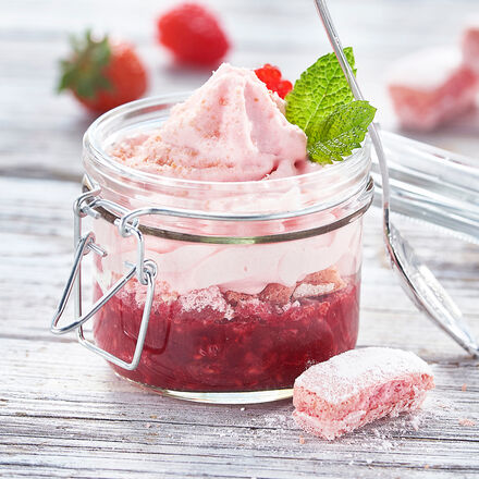 Image du produit pour 'Compot�e de fruits rouges, craquant de Biscuit Rose et son nuage rose'