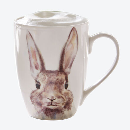 Image du produit pour 'Dguster du chocolat chaud ou du lait de poule dans des tasses  l'effigie du lapin de Pques'