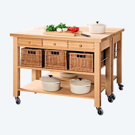 Image du produit pour 'Desserte de cuisine massive et solide, avec panier'