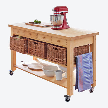Image du produit pour 'Desserte de cuisine massive et solide, avec panier'