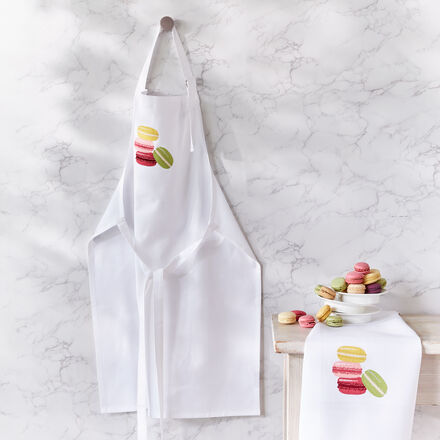 Image du produit pour 'lgant tablier avec motif macaron appliqu  la main'