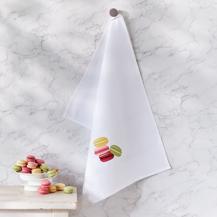Image du produit pour 'lgant torchon avec motif macaron appliqu  la main'