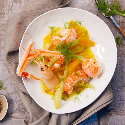 Image du produit pour 'Fenouil et langoustines dans une sauce au safran et  l'orange'