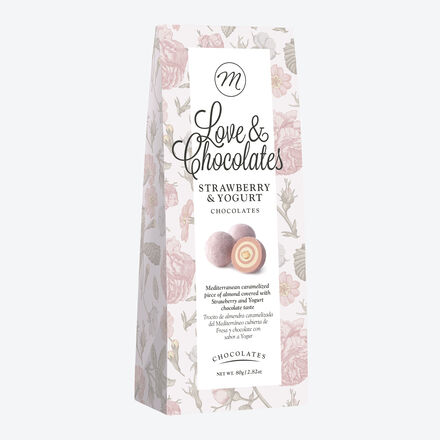 Image du produit pour 'Fraise-Yaourt : amandes espagnoles aromatiques en dlicates enveloppes de chocolat blanc'