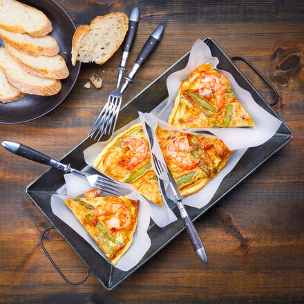 Image du produit pour 'Frittata aux crevettes et aux asperges'