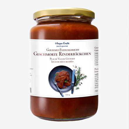 Image du produit pour 'Joues de bœuf braises - Plat de viande gourmet en bocal,  rchauffer en quelques minutes'