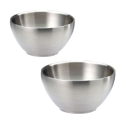Image du produit pour 'Lot de 2 lgants saladiers isothermes en acier inoxydable double paroi pour les plats froids ou chauds'