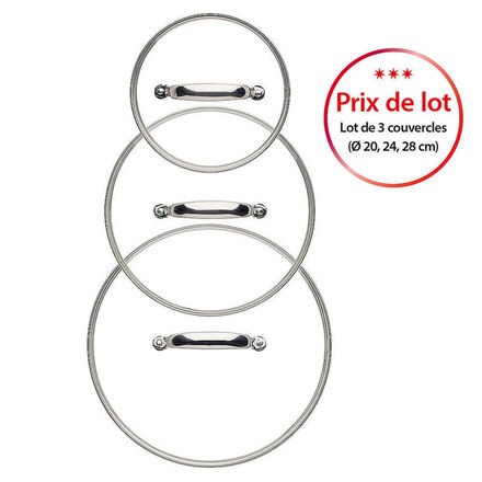 Image du produit pour 'Lot de 3 couvercles en verre dur : pour poles professionnelles Hagen Grote en aluminium anodis'