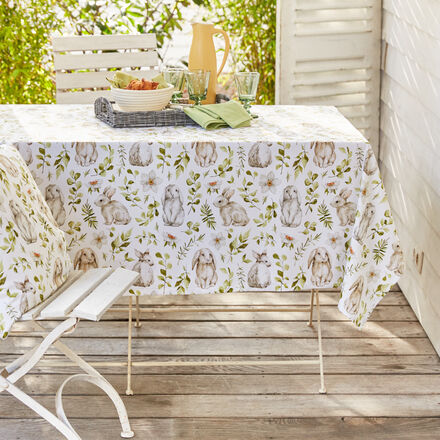 Image du produit pour 'Nappe en coton de qualit suprieure avec des motifs minutieux de lapins, linge de table'