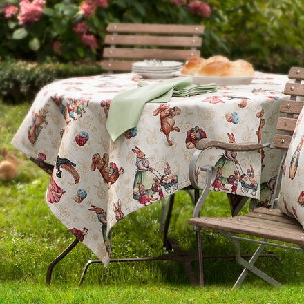 Image du produit pour 'Nappes: Les motifs gais de lapins dcorent le linge de table Gobelin'