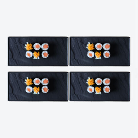 Image du produit pour 'Passent aussi au micro-ondes et au four : plaques en porcelaine dure aspect ardoise'