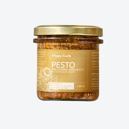 Image du produit pour 'Pesto � l'ail des ours et aux noix de Macadamia avec tomate s�ch�e, 130 g'