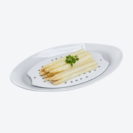 Image du produit pour 'Plat  asperges et son gouttoir en porcelaine :  parfaits pour les asperges, les lgumes, le poisson, la viande'