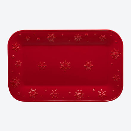 Image du produit pour 'Plat rectangulaire - Vaisselle de Nol, dcor relief Flocons de neige'