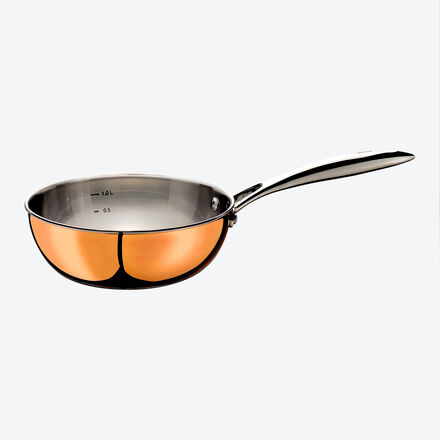 Image du produit pour 'Sauteuse sans couvercle, compatible induction : batterie de cuisine en cuivre 5 couches'