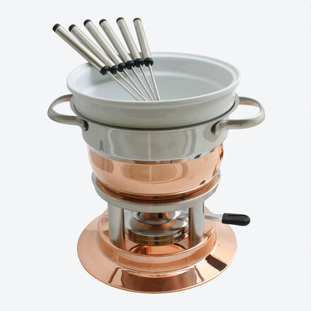 Image du produit pour 'Service  fondue cuivre 3-en-1 avec insert cramique'