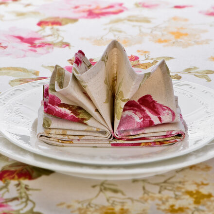 Image du produit pour 'Serviette: Linge de table anglais au motif de roses'