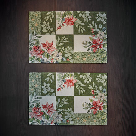 Image du produit pour 'Sets de table Gobelin festifs au motif poinsettia'