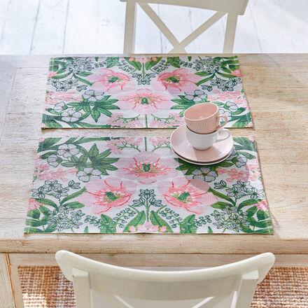Image du produit pour 'Sets de table : linge de table fleuri sudois en coton biologique de haute qualit'