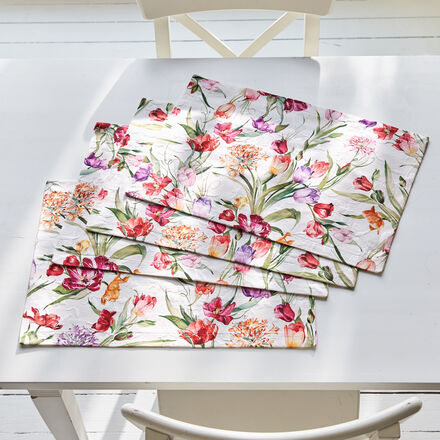 Image du produit pour 'Sets de table : linge de table matelass floral avec impression numrique de haute qualit'