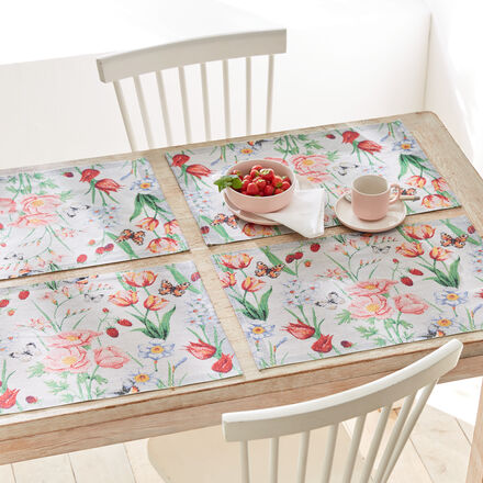 Image du produit pour 'Sets de table sudois printaniers en coton bio de qualit suprieure'