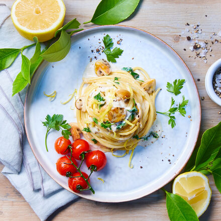 Image du produit pour 'Spaghettis  la sauce aux champignons et au citron'