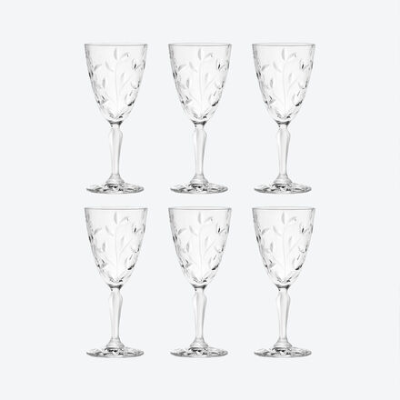 Image du produit pour 'Verres � eau - �l�gants, en cristal aux motifs de feuillages'