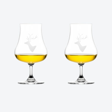 Image du produit pour 'Verres  spiritueux, motif cerf des Alpes - En cristal de 1re qualit'