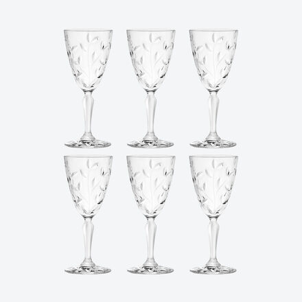 Image du produit pour 'Verres  vin blanc en cristal aux motifs de feuillages pour dguster avec lgance'